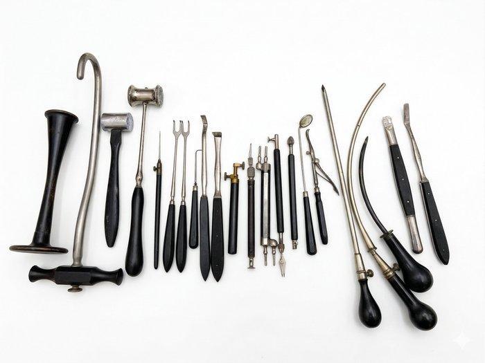 Medisch instrument (22) - IJzer, Ebony - Medische, Antiek en Kunst, Antiek | Wandborden en Tegels