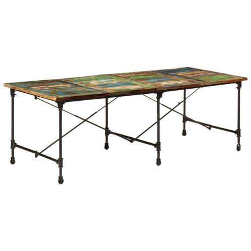 vidaXL Eettafel 220x90x77 cm massief gerecycled hout, Huis en Inrichting, Tafels | Eettafels, Nieuw, Verzenden