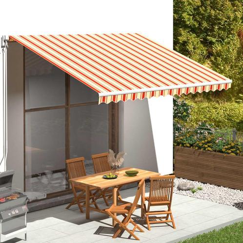 vidaXL Vervangingsdoek voor luifel 4x3,5 m geel en oranje, Tuin en Terras, Zonneschermen, Nieuw, Verzenden