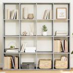 vidaXL Boekenkast 137,5x29x137,5 cm bewerkt hout betongrijs, Huis en Inrichting, Kasten | Boekenkasten, Minder dan 50 cm, Verzenden
