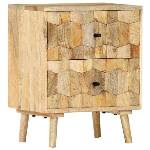 vidaXL Nachtkastje 40x30x50 cm massief mangohout, Huis en Inrichting, Slaapkamer | Nachtkastjes, Nieuw, Minder dan 45 cm, Hout