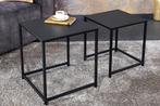 Set van 2 salontafels DURA STEEL 50cm metaal zwart, Ophalen of Verzenden, Nieuw