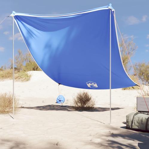 vidaXL Strandluifel met zandankers 214x236 cm blauw, Caravans en Kamperen, Tenten, Nieuw, tot en met 2, Verzenden