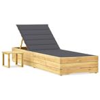 vidaXL Ligbed met tafeltje en kussen geïmpregneerd, Tuin en Terras, Verzenden, Nieuw