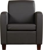 Donkerbruine leren landelijke stoels - poot hout bruin - To, Huis en Inrichting, Fauteuils, Nieuw, Ophalen of Verzenden, Landelijk