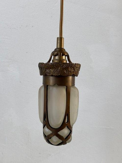 Gekooide hanglamp - Glas, Metaal, Antiek en Kunst, Curiosa en Brocante