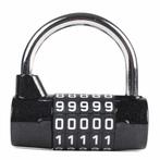 Tri-Circle 5-cijferig hangslot - robuust en compact - chr..., Ophalen of Verzenden, Nieuw