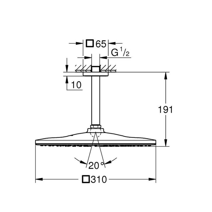Regendoucheset Grohe Rainshower Mono Cube 31 cm met, Doe-het-zelf en Verbouw, Sanitair, Ophalen of Verzenden
