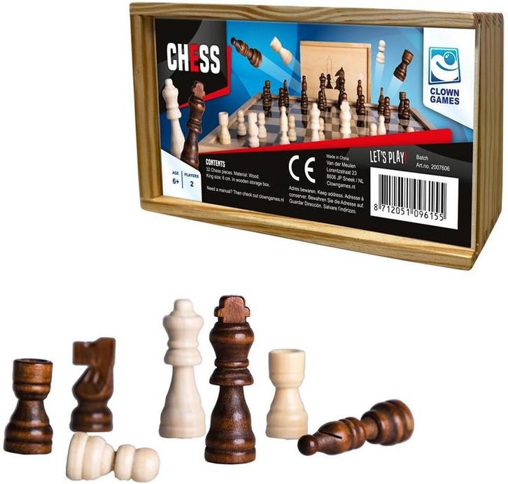 Clown - Schaakstukken Hout | Clown Games -, Hobby en Vrije tijd, Gezelschapsspellen | Bordspellen, Nieuw, Verzenden