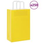 vidaXL Papieren zakken 250 st met hengsels 21x11x31 cm geel, Verzenden, Nieuw