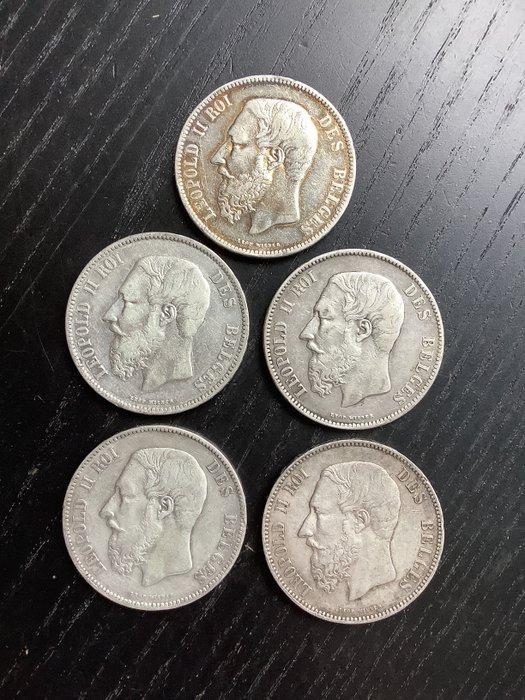 België. Leopold II. 5 Francs 1868-1873 (Zonder minimumprijs), Postzegels en Munten, Munten | Nederland