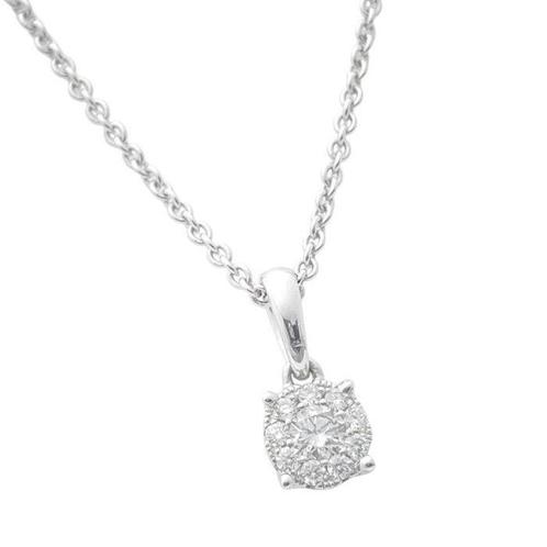 Hanger - 18 karaat Witgoud - 0.17ct. tw. Diamant, Sieraden, Tassen en Uiterlijk, Antieke sieraden