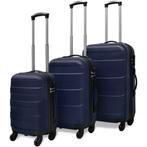vidaXL 3-delige Kofferset hard 45,5/55/66 cm blauw, Verzenden, Nieuw