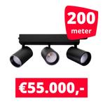 LED Railverlichting Tripolore Zwart 200 spots + 200M rails, Ophalen of Verzenden