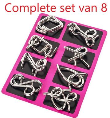 8x Metalen Puzzel Breinbreker | Hersenkraker Set | Denkspel beschikbaar voor biedingen