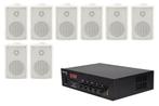 Geluidsinstallatie Met Compacte 100V Versterker En 8 Witte, Verzenden, Nieuw, Overige typen, Overige merken