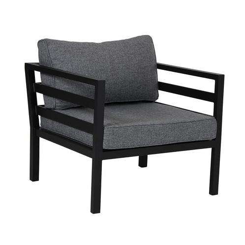*WOONWINKEL* Brafab Weldon Tuin Armstoel Zwart Met All-weath, Tuin en Terras, Tuinsets en Loungesets, Nieuw, Verzenden