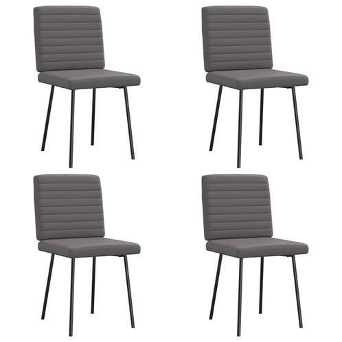 vidaXL Eetkamerstoelen 4 st kunstleer grijs, Huis en Inrichting, Stoelen, Grijs, Nieuw, Verzenden