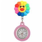 Fako® - Verpleegstershorloge - 3D Roller - Bloem Regenboog, Verzenden, Nieuw