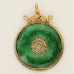 Hanger - 18 karaat Geel goud - Jade, Sieraden, Tassen en Uiterlijk, Antieke sieraden