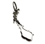 Zilveren Landkaart Noorwegen ketting hanger, Verzenden, Nieuw