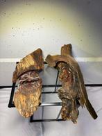 Snijwerk, Handgesneden Gezichte uit het Bos - 48 cm - Hout, Antiek en Kunst
