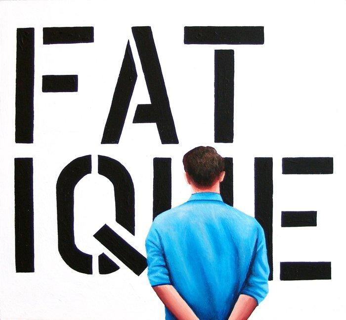 Gerard Boersma (1976) - Fatique (painting of a man enjoying, Antiek en Kunst, Kunst | Schilderijen | Modern