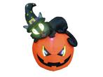 Opblaasbare Halloween Pompoen Met Kat 150cm Met LED, Nieuw, Overige typen, Verzenden
