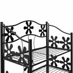 Metalen plantenrek met 2 legplanken mat zwart 60x30x50cm, Verzenden, Nieuw