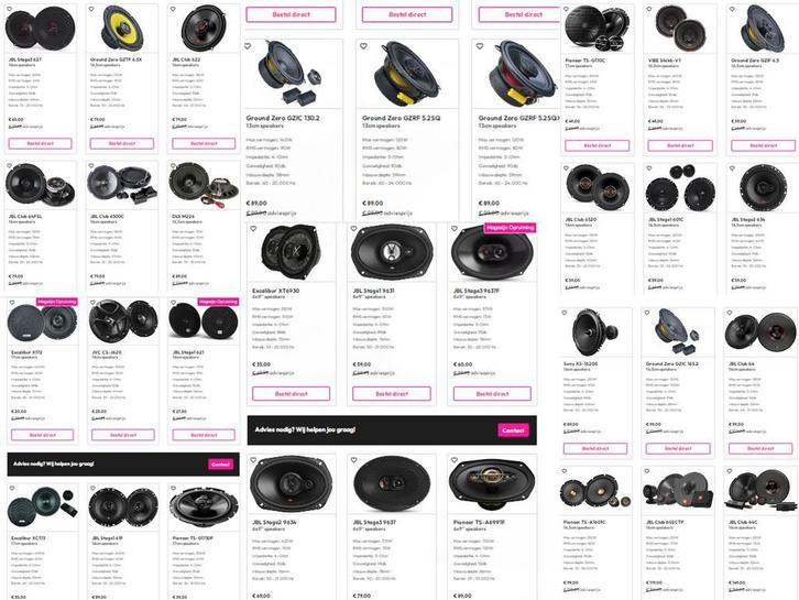 Heel veel speakers in diverse maten. Neem een kijkje, Auto diversen, Autospeakers, Nieuw, Verzenden