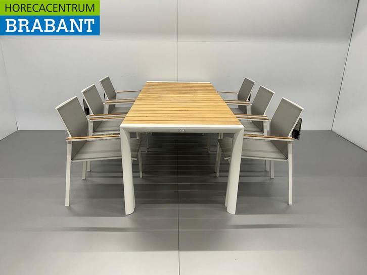 Best Freizeitmöbel Terras set eettafel met 6 stoelen Wit, Zakelijke goederen, Horeca | Meubilair en Inrichting, Nieuw in verpakking