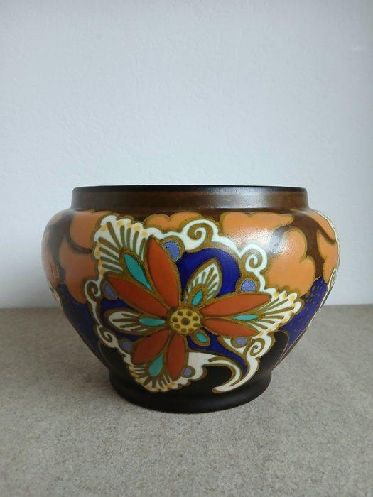 Ivora, Gouda - Bloempot - Aardewerk, Plateel - grote, Antiek en Kunst, Kunst | Designobjecten