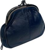 Dames Knip Beursje  Portemonnee  Echt Leer Donkerblauw, Sieraden, Tassen en Uiterlijk, Portemonnees, Overige merken, Leer, Nieuw