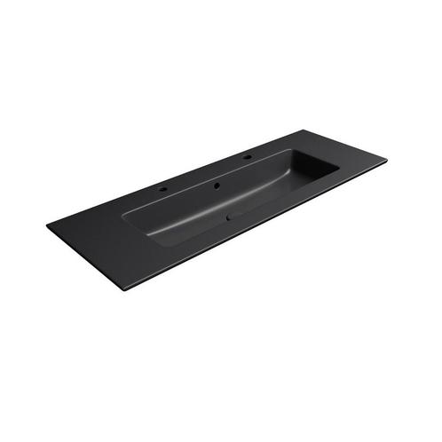 Keramiek Wastafel Met 2 Kraan Gaten Sapho Pura 122x46 cm Mat, Doe-het-zelf en Verbouw, Sanitair, Overige typen, Nieuw, Ophalen of Verzenden