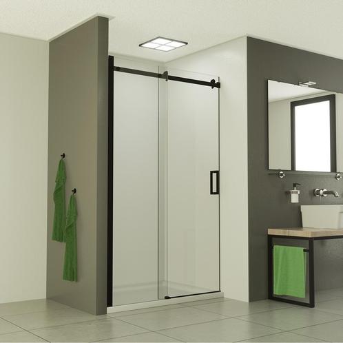 Nisdeur BWS Subliem 8mm Schuifdeur 100-110cm Zwart, Doe-het-zelf en Verbouw, Sanitair, Douche, Nieuw, Chroom, Ophalen of Verzenden