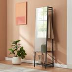 Garderobespiegel Klilbojle met kledingrek 160x40x35 cm zwart, Huis en Inrichting, Kasten | Kledingkasten, Verzenden, Nieuw