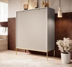 Meubella Dressoir Navil beige goud 104 cm, 100 tot 150 cm, Verzenden, Nieuw, Modern