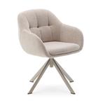 *WOONWINKEL* Kave Home Dorina Draaibare Eetkamerstoel Beige, Huis en Inrichting, Stoelen, Verzenden, Nieuw, Stof