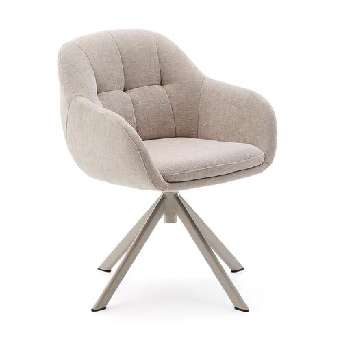 *WOONWINKEL* Kave Home Dorina Draaibare Eetkamerstoel Beige, Huis en Inrichting, Stoelen, Nieuw, Stof, Verzenden