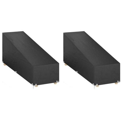 vidaXL Ligbedhoezen 2 st met 12 oogjes 200x65x35/60 cm, Tuin en Terras, Tuinmeubel-accessoires, Nieuw, Verzenden