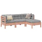 vidaXL 4-delige Loungeset met kussens massief douglas, Tuin en Terras, Tuinsets en Loungesets, Verzenden, Nieuw, Loungeset
