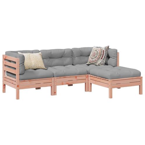 vidaXL 4-delige Loungeset met kussens massief douglas, Tuin en Terras, Tuinsets en Loungesets, Loungeset, Nieuw, Verzenden