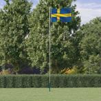 vidaXL Vlag met vlaggenmast Zweden 6,23 m aluminium, Verzenden, Nieuw