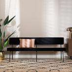 40% Korting: Velvet eetkamerbank Espen zwart 190 cm, Huis en Inrichting, Stoelen, Ophalen, Zo goed als nieuw, Zwart, Velvet chique, Modern