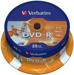 Verbatim DVD-R 4.7 GB Inkjet Printable 25 stuks, Computers en Software, Beschrijfbare discs, Nieuw, Verzenden