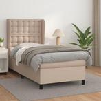 vidaXL Boxspring met matras kunstleer cappuccinokleurig, Huis en Inrichting, Overige materialen, 90 cm, Eenpersoons, Bruin