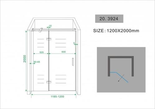 Nis Swingdeur 120X200Cm Vast Paneel 8Mm Nano Coating, Doe-het-zelf en Verbouw, Sanitair, Ophalen of Verzenden