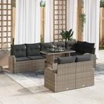 vidaXL Tuin Sofa Set met kussen 9 pcs Grijs 100 x 55 x 73 cm, Tuin en Terras, Tuinsets en Loungesets, Verzenden, Nieuw, Rotan