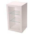 HIGH GLOSSY WIT WANDKASTJE MET 2 GLASPLATEN S-VEC-007