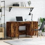 vidaXL Bureau 140x50x75 cm bewerkt hout gerookt eikenkleurig, Huis en Inrichting, Bureaus, Verzenden, Nieuw